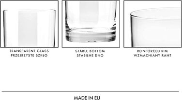 Набір склянок для віскі Krosno Tumbler 300 мл, 6 шт, колекція Blended, для дому, ресторанів і вечірок, можна мити в посудомийці