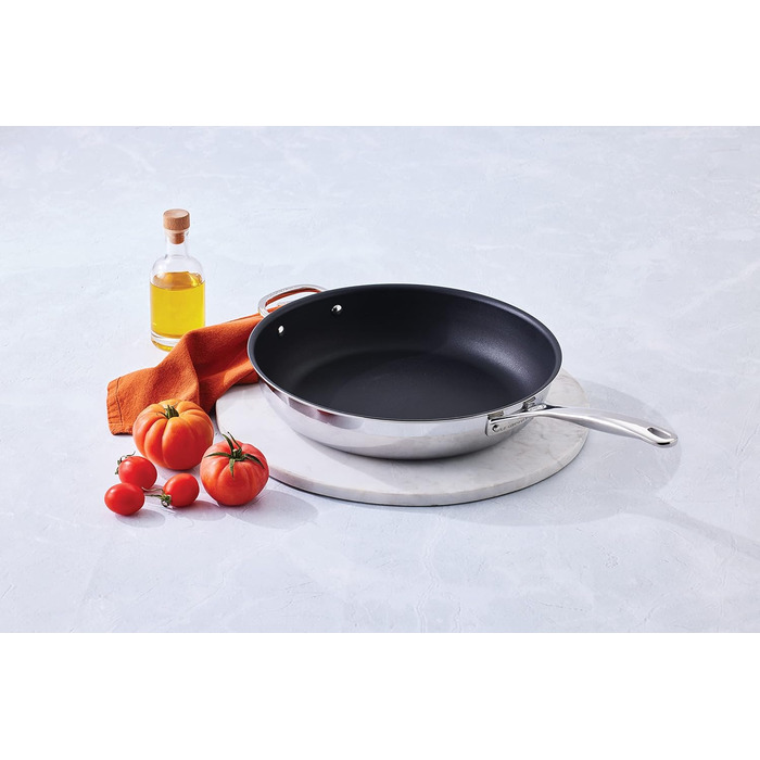 Сковорода LE CREUSET з нержавіючої сталі 3-шарова, 32 см, з антипригарним покриттям