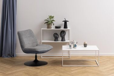 Консольний стіл AC Design Furniture Nino з 1 полицею, білий металевий, індустріальний стиль, для вітальні та передпокою, 79,5x80,5x26 см