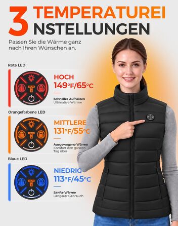 Зігріваючий жилет Daen it з Powerbank 16000mAh, вітрозахисний Windstopper, чорний, розмір XL