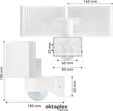 Світильник зовнішній LED Oktaplex Cali Dos Motion 40W з датчиком руху, IP65, тепле біле світло 3000K, антрацит, Master-функція