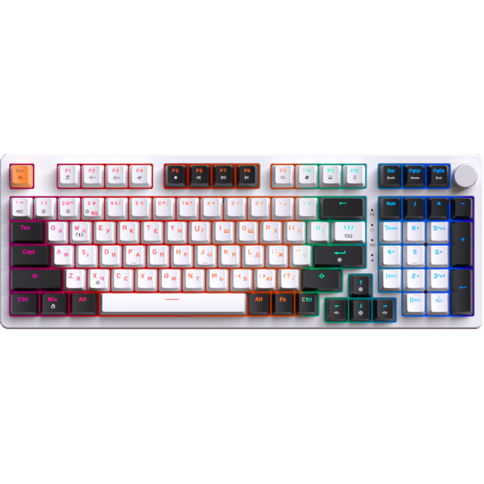Дротова механічна клавіатура GamePro MK170W (Red) з Hot-Swap RGB White