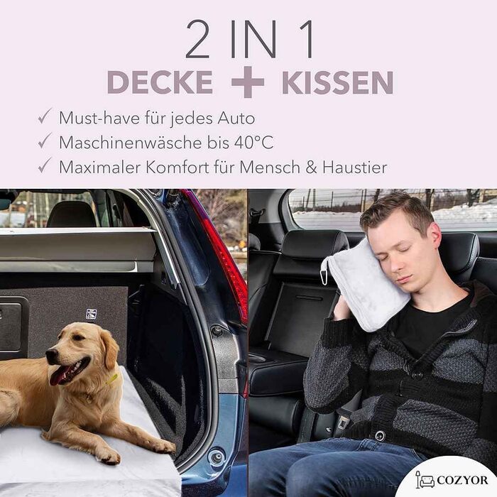 Набір для подорожей Cozyor 4-в-1: подушка для шиї, маска для сну, подушка для подорожей та плед 2 в 1, навушники, з кріпленням для рюкзака та валізи, червоний. Плед + подушка для шиї + маска для сну + навушники
