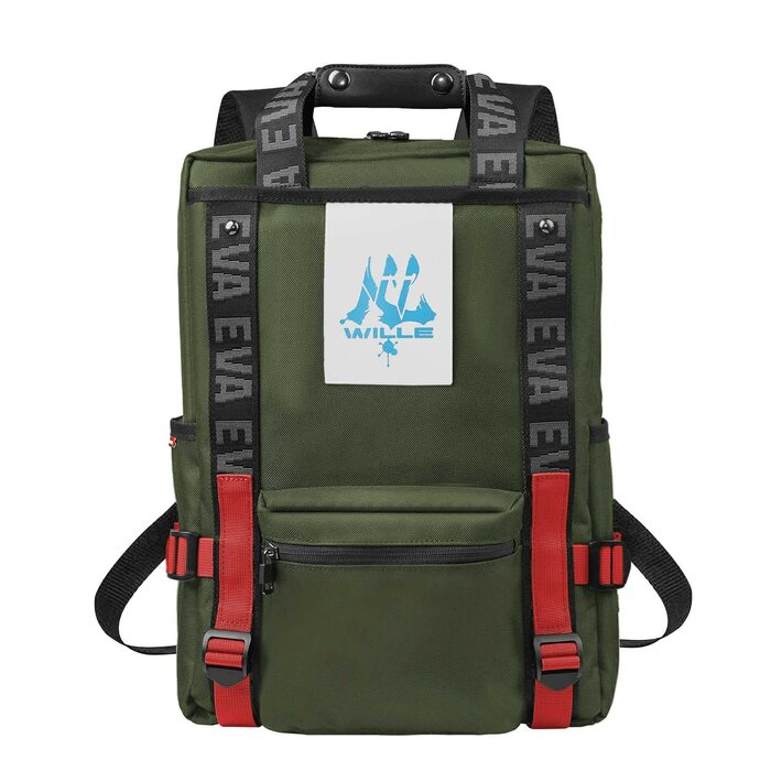 Рюкзак FIREFIRST x RADIO EVA Evangelion з символічним тегом, зелений (28×41×14 см)