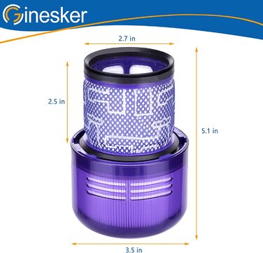 Фільтр для Dyson V11, 2 шт, змінний миючий фільтр для пилососа Dyson V11 SV14 Animal, Drehmomentantrieb, Komplett, заміна DY-970013-02 V11-2P