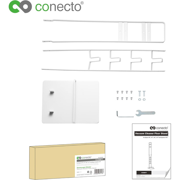 Підставка для пилососа conecto SA-CC50877, алюмінієва, біла