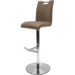 Барний стілець Robas Lund Alesi, нержавіюча сталь, капучино, 42x91-116x51 см