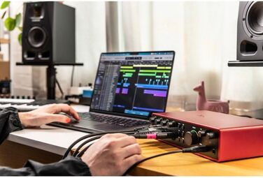 Звукова карта Focusrite Scarlett 4i4 4-го покоління USB: для гітаристів, вокалістів, музикантів - Hi-Fi студійна якість, комплект програмного забезпечення