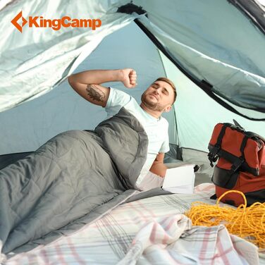 KingCamp спальний мішок для двох, зимовий, для дорослих, з сумкою, теплий туристичний спальник для кемпінгу
