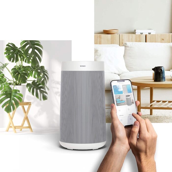 Очищувач повітря Winix T800 з HEPA-фільтром, керуванням через Alexa та додаток, для площі до 120м², CADR 390 м³/год, від алергенів, пилу та шерсті тварин