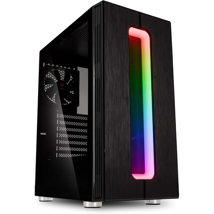 KOLINK Nimbus Midi-Tower ATX RGB комп'ютерний корпус чорний, корпус для ПК з підсвіткою, підтримка водяного охолодження