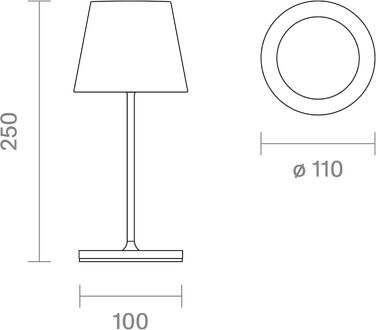 SIGOR Nuindie 2.0 Mini: LED-лампа на акумуляторі, 25 см, IP54, USB-C, 12 годин роботи, пісочний колір