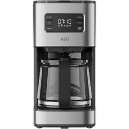 Кавоварка AEG CM5-1-6ST Deli 5, 1,5 л, нержавійка, програмований таймер, підтримка тепла, захист, індикатор рівня води, антикрапельна функція