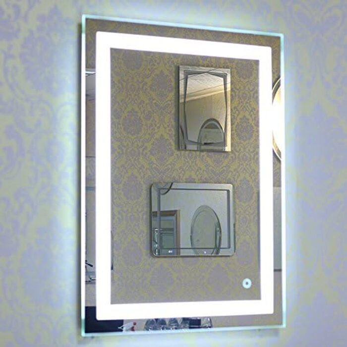 Дзеркало для ванної кімнати Kedia 50x70 см з підсвіткою LED, біле світло 6500K, сенсорне керування