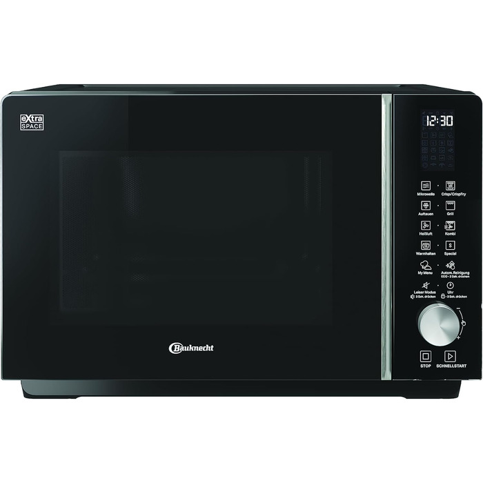 Мікрохвильова піч Bauknecht MF 258 B 25 л чорна з функціями Crisp, грилем, конвекцією, без обертової тарілки, автоматичними програмами та самоочищенням