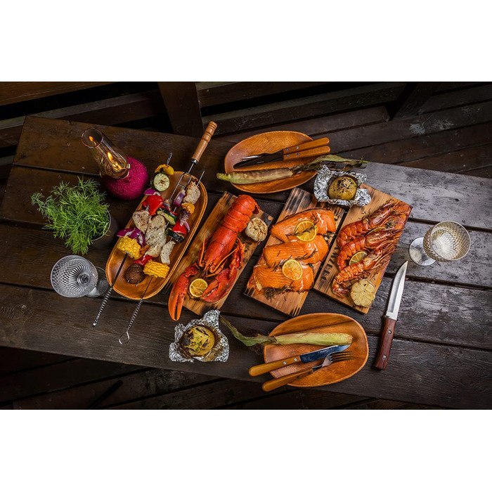 AMZBBQ Преміум кедрові дошки для грилю 2 шт, 28x14 см, для газового та вугільного гриля, для риби та м'яса, подарунок чоловікам і жінкам, з Північної Америки