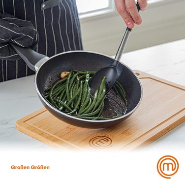 Набір дерев'яних обробних дощок MasterChef, з жолобом для соку, зручна ручка, 2 шт, велика (38,5x27,5 см) і середня (34x23,5 см), для кухні, підходять для посудомийки