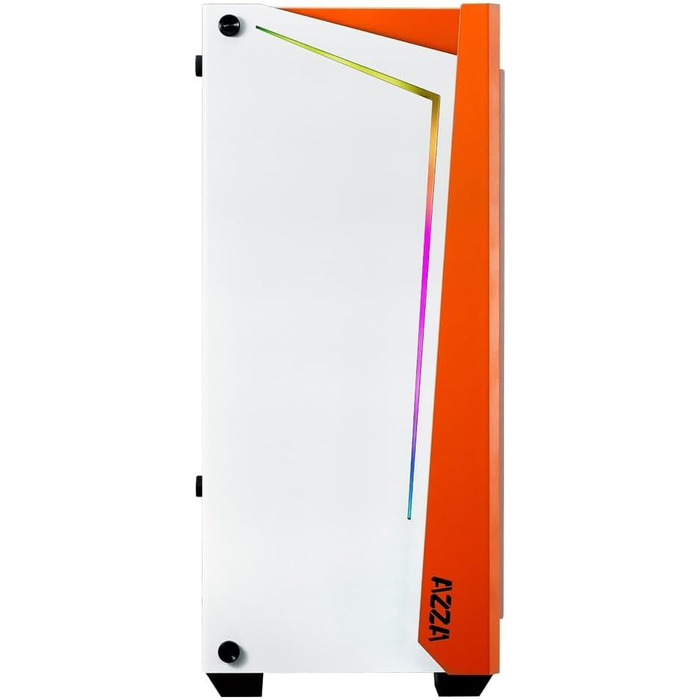 Корпус для ПК Azza Apollo 430W-DF2, білий/помаранчевий, загартоване скло, ATX Mid-Tower