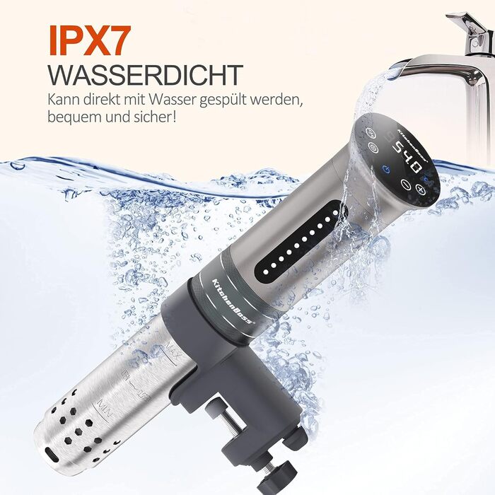 Су-від кухонний прилад KitchenBoss 1100W з LED дисплеєм, IPX7, 40-90°C