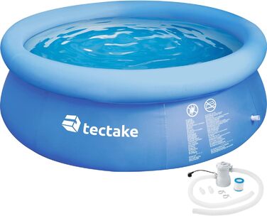 tectake® Басейн для саду, круглий надувний басейн 240x63 см для дорослих і дітей, великий сімейний басейн для вулиці