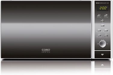 Мікрохвильова піч CASO MCG25 Ceramic Chef 3в1 з грилем і конвекцією, 2050 Вт, 25 л, нержавіюча сталь, керамічний та боросилікатний піддон