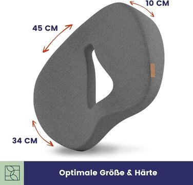 DYNMC Sitzring середньої жорсткості H3, сірий, ергономічний, ортопедична подушка для сидіння, проти геморою, розроблена з фізіотерапевтами, полегшує біль у куприку, підвищує комфорт
