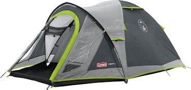 Намет Coleman Darwin 3 Plus для 2-4 осіб, купольний, легкий і компактний, 100% водонепроникний, пришита підлога, для кемпінгу та туризму, швидке встановлення, сірий
