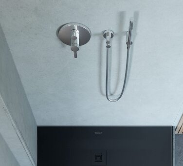 Duravit водозберігаюча кругла ручна душова лійка з режимом Rain, MinusFlow, хром, легке очищення