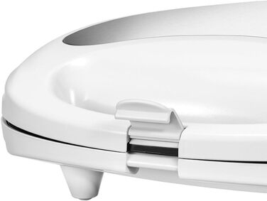Сендвічниця Unold 48480 Quadro, 4 тости, антипригарне покриття, автоматична терморегуляція, 1100 Вт, теплоізольовані ручки, білий/нержавійка