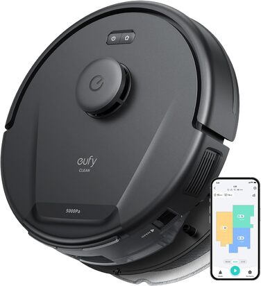 Робот-пилосос eufy L60 з базою самостійного очищення, потужність 5000Pa, захист від намотування волосся, 60 днів без випорожнення, лазерна навігація iPath (відновлений), гібридна модель