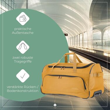 Дорожня сумка на колесах Travelite Basics Fresh L, 89 літрів, жовта, 71 см