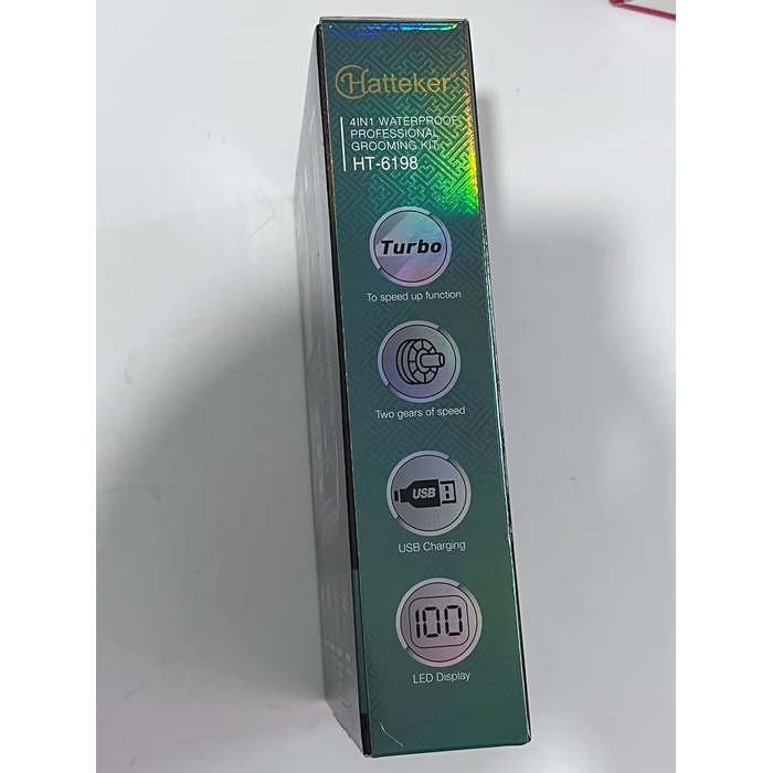 Електричний тример для тіла та спини Hatteker для чоловіків, водонепроникний бритва-тример для бороди, обличчя, рук, підборіддя, з регульованою подовжувальною ручкою, бездротовий
