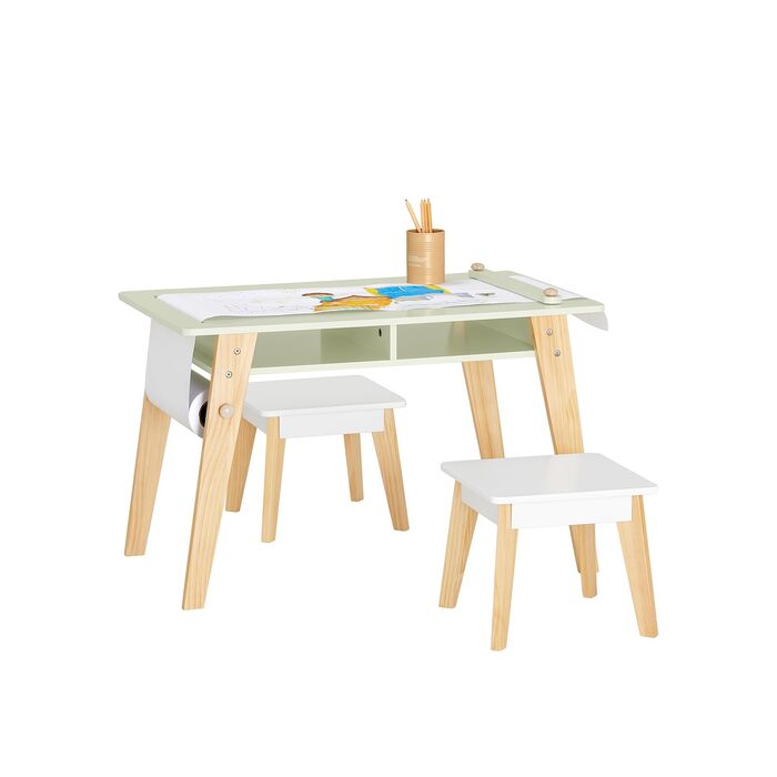 Дитячий стіл SoBuy з 2 стільцями, 80x48x50 см, меблі для дитячої кімнати