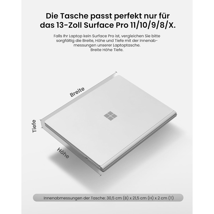 Захисний чохол-сумка tomtoc 360° для Microsoft Surface Pro 11 (2024), Copilot+ PC, Surface Pro 10/9/8/X (13