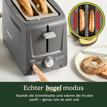 Тостер Cuisinart Core Collection для хліба та багетів сірий - 2 відділення, функція підняття, розморожування