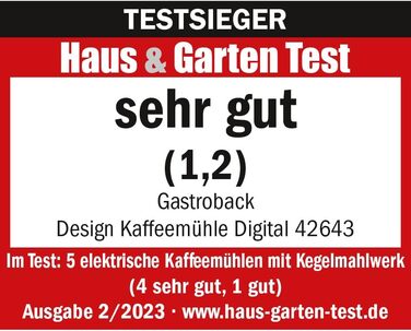 Кавомолка GASTROBACK Design Digital, 31 режим помолу, автоматичне помел у холдер або контейнер, сріблясто-чорна