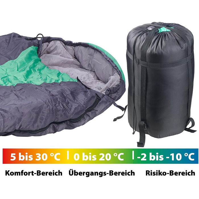 Дитячий спальний мішок Semptec Urban Survival, мумія, 3 сезони, 170x70x50 см, з блискавкою