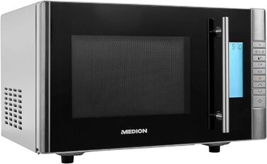 Мікрохвильова піч з грилем MEDION MD 14482, 20 л, 800 Вт, 8 програм, сріблясто-чорна
