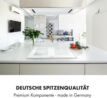 Плита індукційна Klarstein 60 см, 4 зони, сенсорне керування, таймер, 3500 Вт, біла. Вбудована склокерамічна індукційна панель