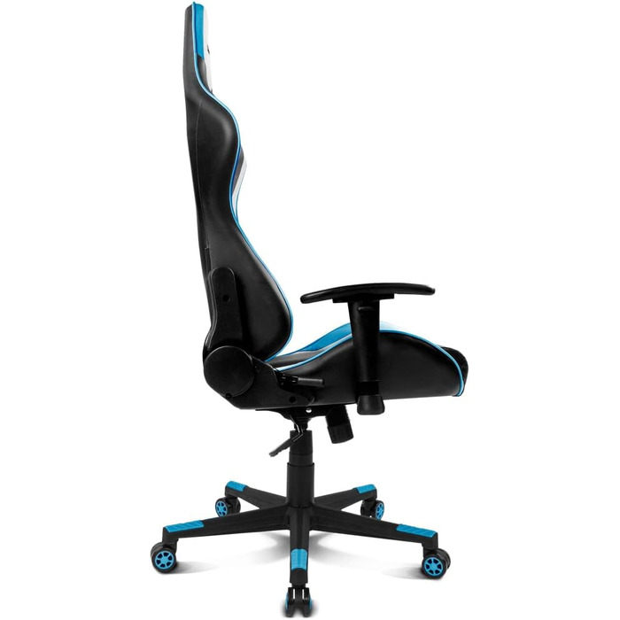 Ігрове крісло DRIFT DR175BUE, екошкіра, 2D-підлокітники, клас 4, обертове, чорний/синій