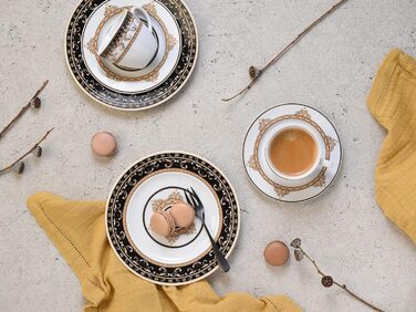 Кавовий сервіз Creatable Majestosa, 18 предметів, порцеляна, чорний, 42x25x20 см