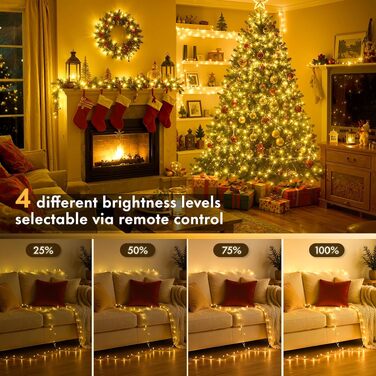 Світлодіодна гірлянда-сітка MAGGIFT 1000 LED (20м/40м), теплий білий колір, з пультом дистанційного керування для Різдва та Нового року