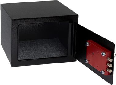 Міні-сейф HMF 49216-02 з ключем, меблевий, 23x17x17 см, чорний