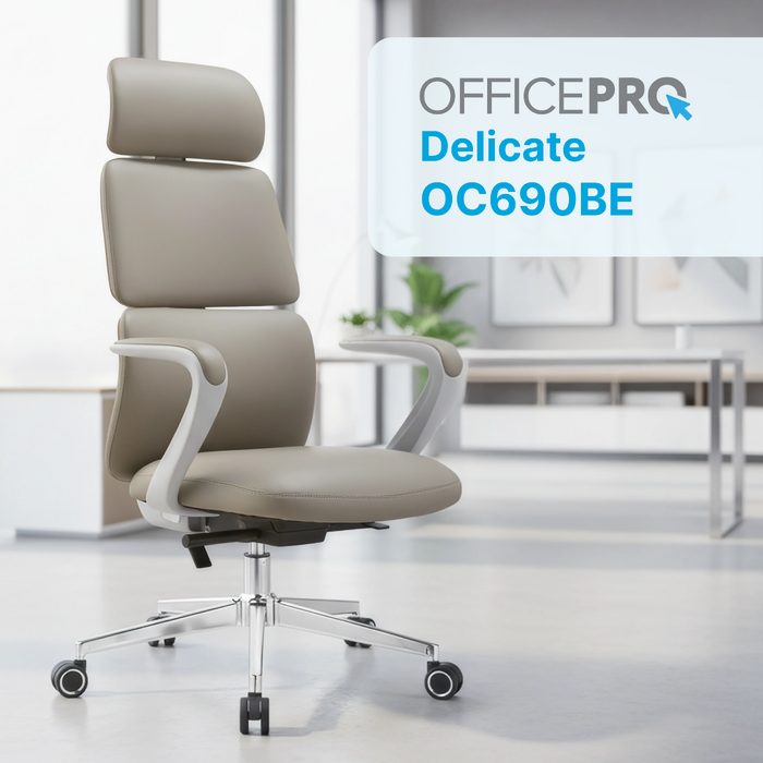 Крісло офісне OfficePro Delicate OC690BE Beige PVC