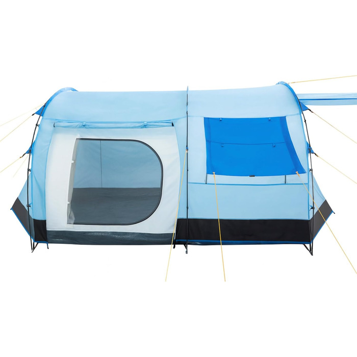 Сімейний намет CampFeuer Zelt Super+ на 4 особи: великий тунельний намет з 2 входами, тамбуром та водонепроникністю 3000 мм (Блакитний/Чорний)