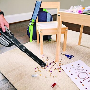 Пилосос ручний Black+Decker Dustbuster Smart Tech 36 Вт·год 18В, циклонний, дві потужності, витяжна щілинна насадка, зарядний кабель з настінним кріпленням