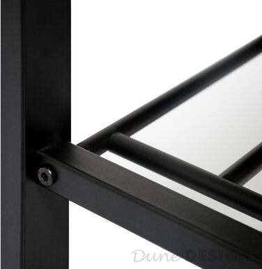 DuneDesign взуттєва полиця 81x32x46 см, відкрита металева лавка для взуття з 2 полицями та м'яким сидінням з льону, сіра