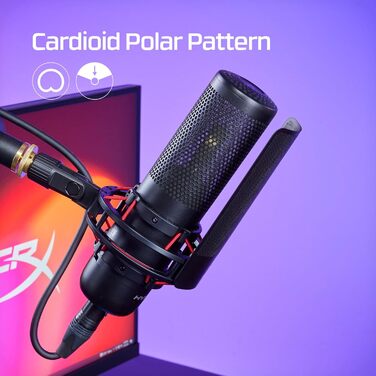 HyperX ProCast – студійний конденсаторний мікрофон з великою діафрагмою, XLR, чорний
