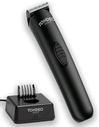 Професійна машинка для стрижки волосся TONDEO ECO S PLUS BLACK з акумулятором, зарядною станцією та насадками для 4 довжин стрижки