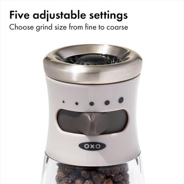 Керамічний млинок для перцю OXO Good Grips Contoured Mess-Free, сірий